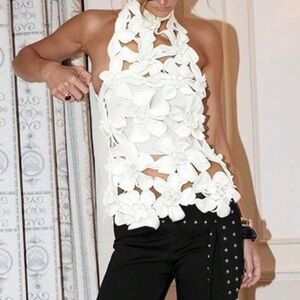 See through floral top